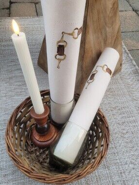 Vintage Equestrian Tablescape for 2 | Libbey Tempo Avocado Tumblers | Placemats